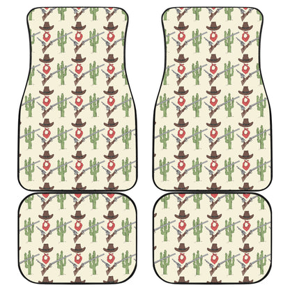 Western Cowboy Print Car Floor Mats Front Back