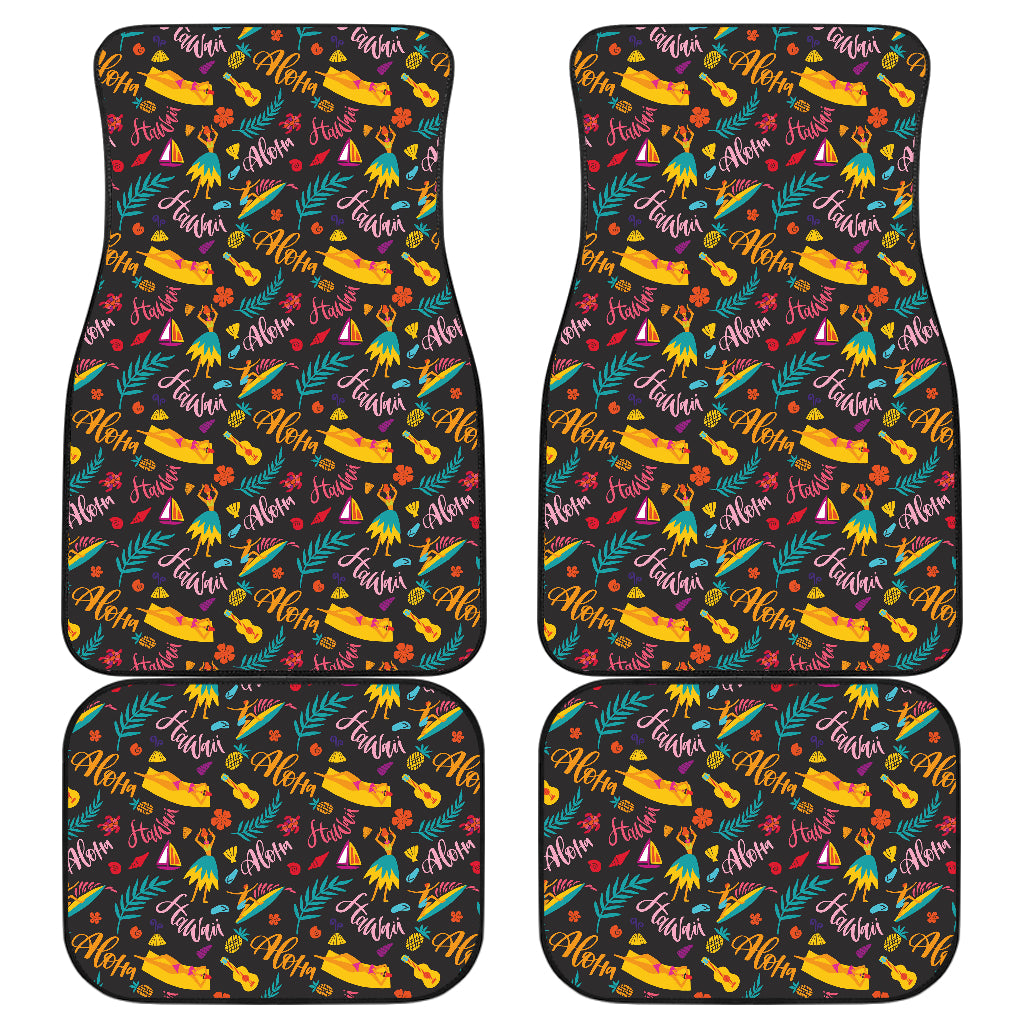 Aloha Hawaii Summer Design Themed Print Car Floor Mats Front Back