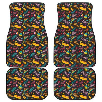 Aloha Hawaii Summer Design Themed Print Car Floor Mats Front Back