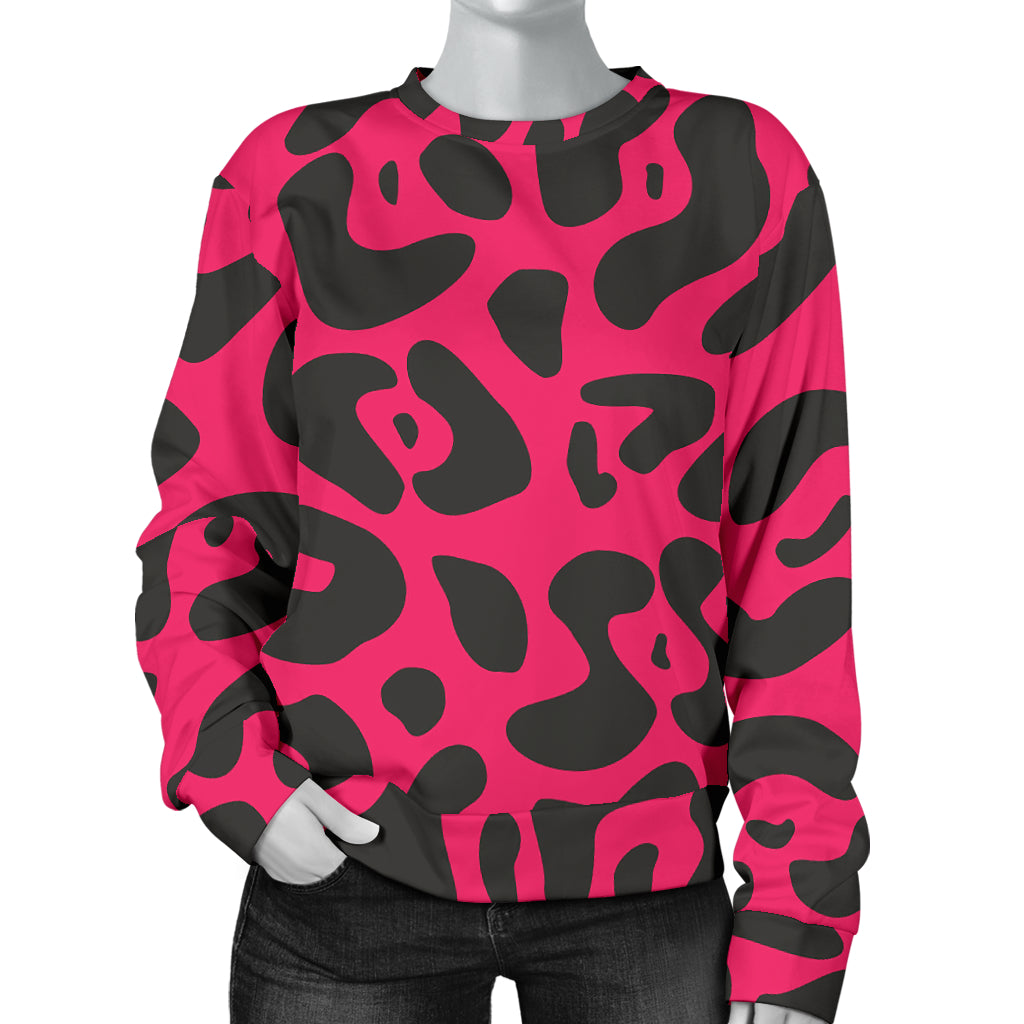 Cheetah Pink Print Pattern Women Long Sleeve Sweatshirt