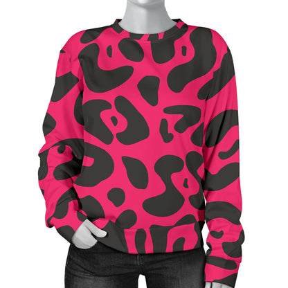 Cheetah Pink Print Pattern Women Long Sleeve Sweatshirt