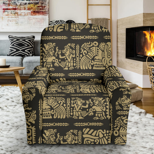Mayan Pattern Print Design 02 Recliner Slipcover with Pocket