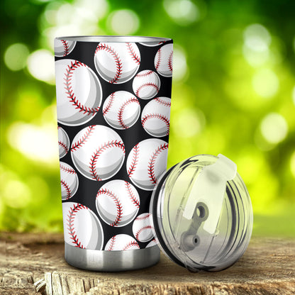 Baseball Black Background Tumbler