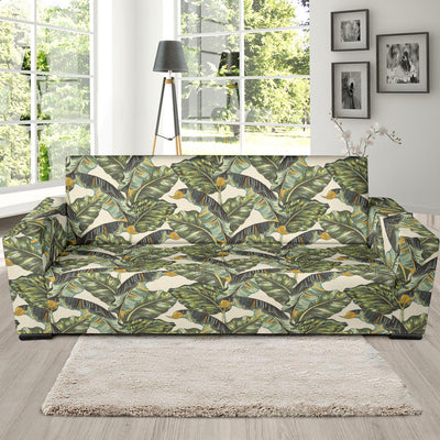 Banana Leaf Pattern Print Design 04 Sofa Slipcover