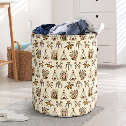 Native Indian Pattern Design Print Laundry Basket