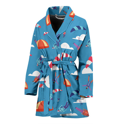 Skydiver Print Design LKS306 Women Bathrobe