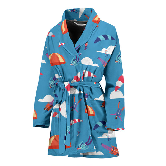 Skydiver Print Design LKS306 Women Bathrobe