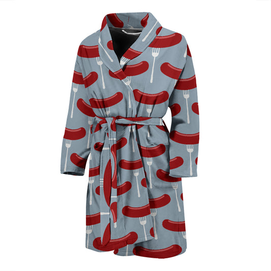 Sausage Print Design LKS301 Men Bathrobe