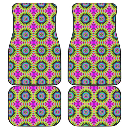 Optical illusion Flower Rainbow Style Car Floor Mats Front Back