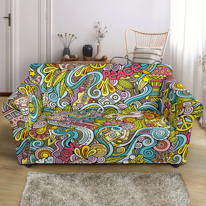Hippie Print Design LKS301 Loveseat Couch Slipcover
