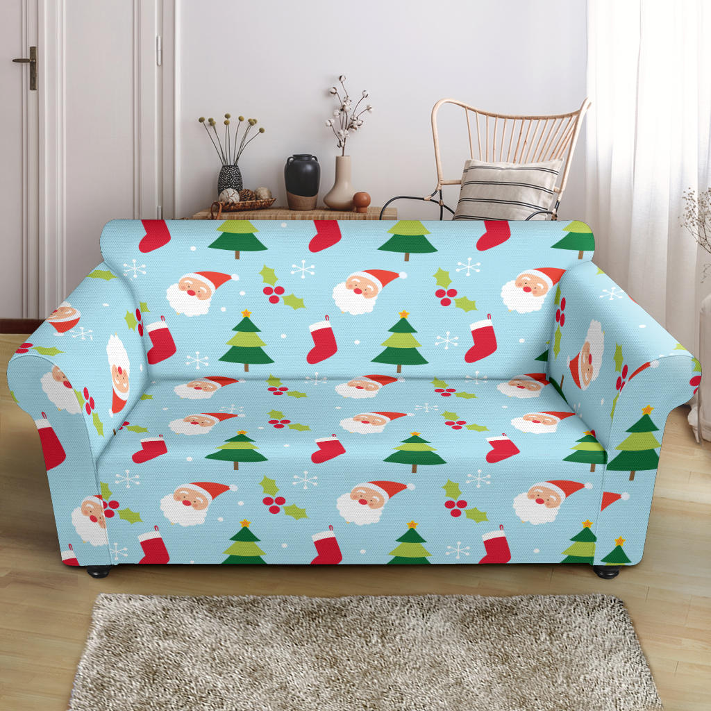Santa Themed Print Design LKS301 Loveseat Couch Slipcover