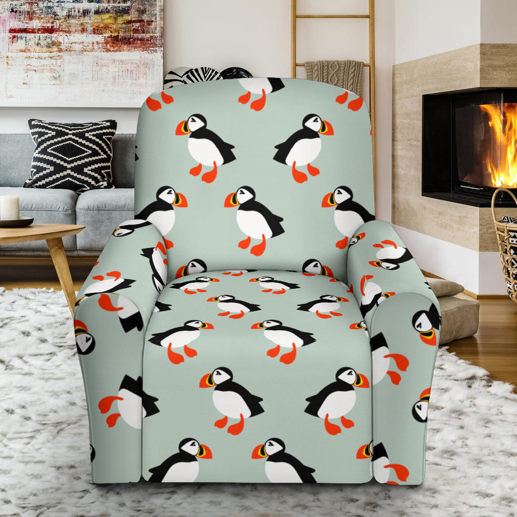 Puffin Pattern Print Design A03 Recliner Slipcover with Pocket