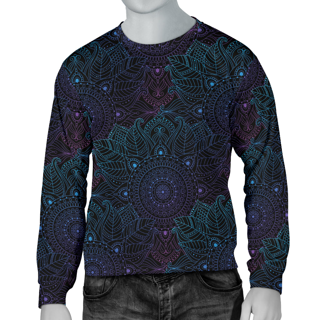 Boho Floral Mandala Men Long Sleeve Sweatshirt