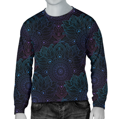 Boho Floral Mandala Men Long Sleeve Sweatshirt