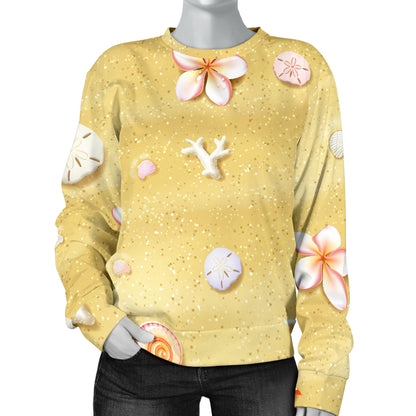 Beach Theme Print Women Long Sleeve Sweatshirt