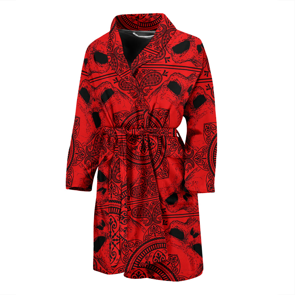 Bandana Red Print Design LKS304 Men Bathrobe