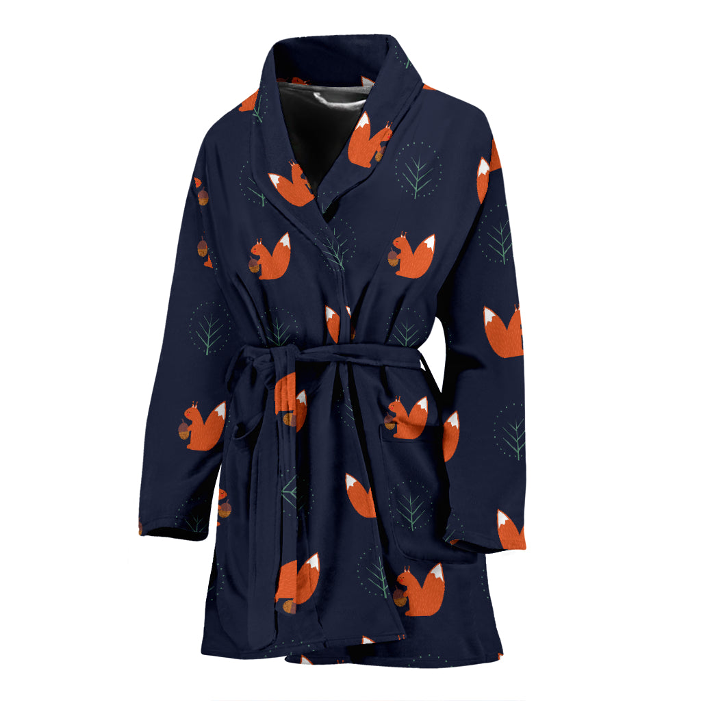 Squirrel Print Design LKS303 Women Bathrobe