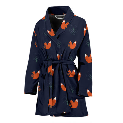Squirrel Print Design LKS303 Women Bathrobe