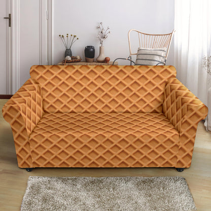 Waffle Texture Print Design LKS301 Loveseat Couch Slipcover