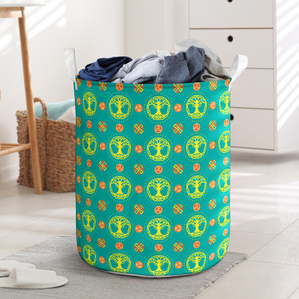 Celtic Tree of Life Print Pattern Laundry Basket