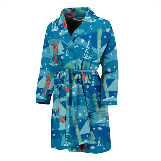 Snowboard Print Design LKS301 Men Bathrobe