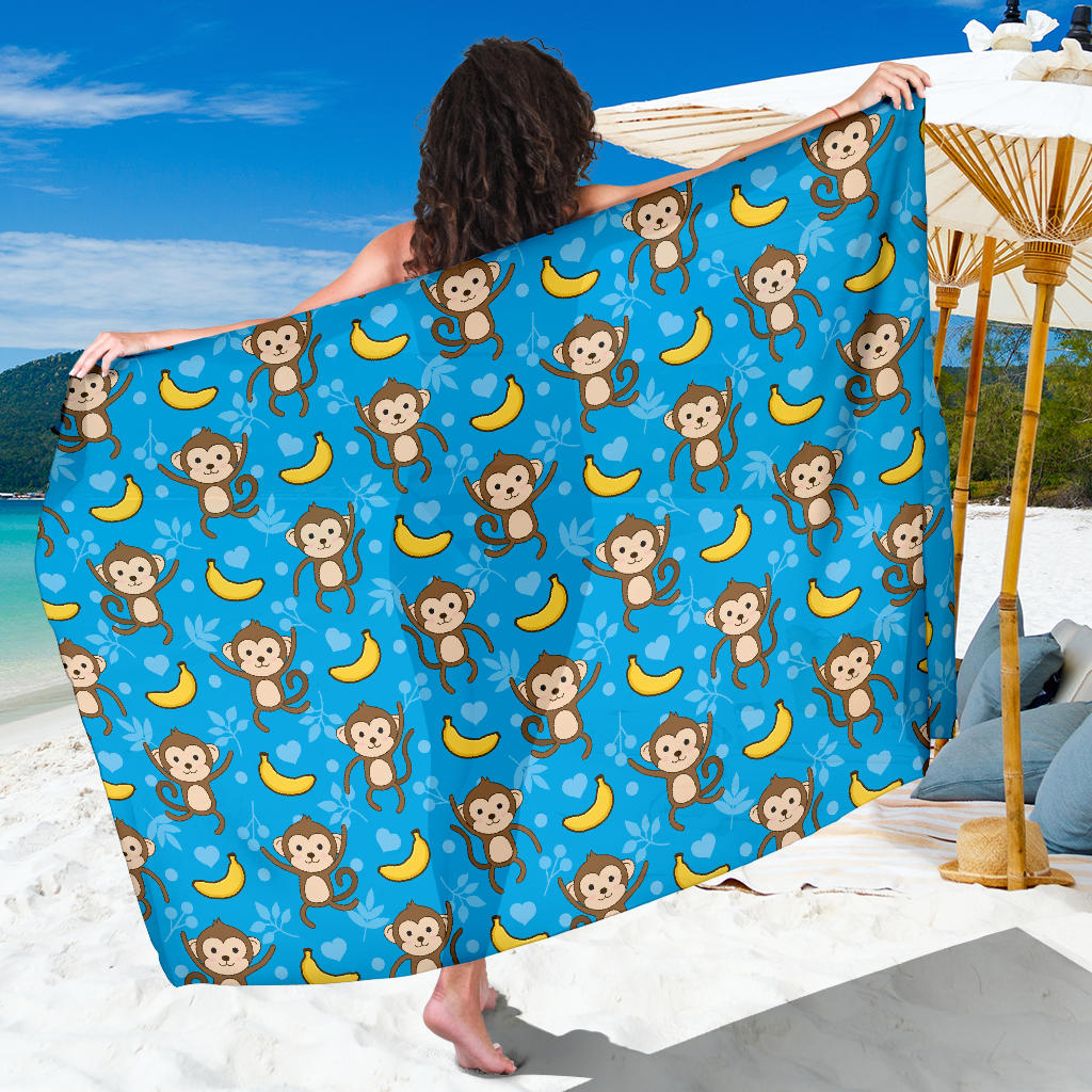 Monkey Pattern Print Design 05 Sarong Pareo Wrap