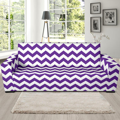 Chevron Purple Pattern Print Design 03 Sofa Slipcover