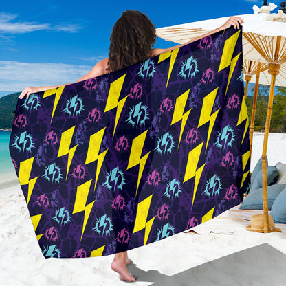 Lightning Thunder Pattern Print Design 01 Sarong Pareo Wrap