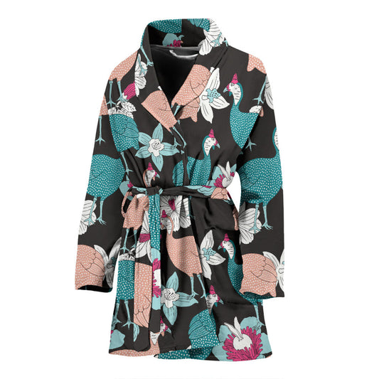 Guinea Fowl Pattern Print Design 03 Women Bathrobe