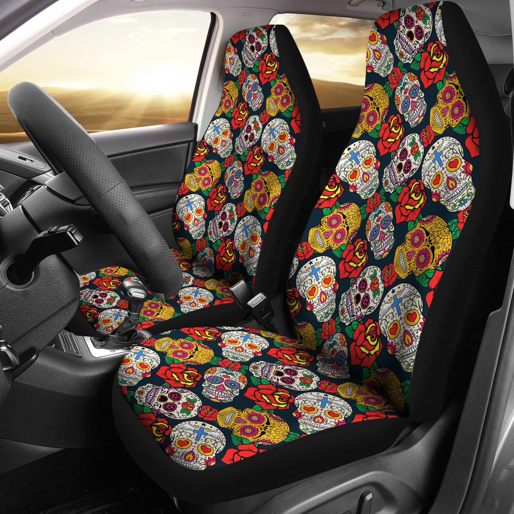 Sugar Skull Print Design LKS306 Car Seat Covers