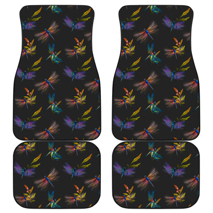 Dragonfly Colorful Realistic Print Car Floor Mats Front Back