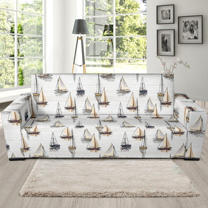 Sailboat Paint Pattern Print Design LKS307 Sofa Slipcover
