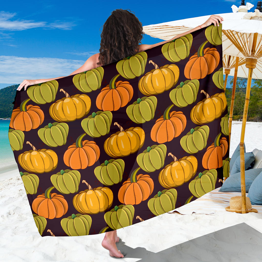 Pumpkin Pattern Print Design A01 Sarong Pareo Wrap