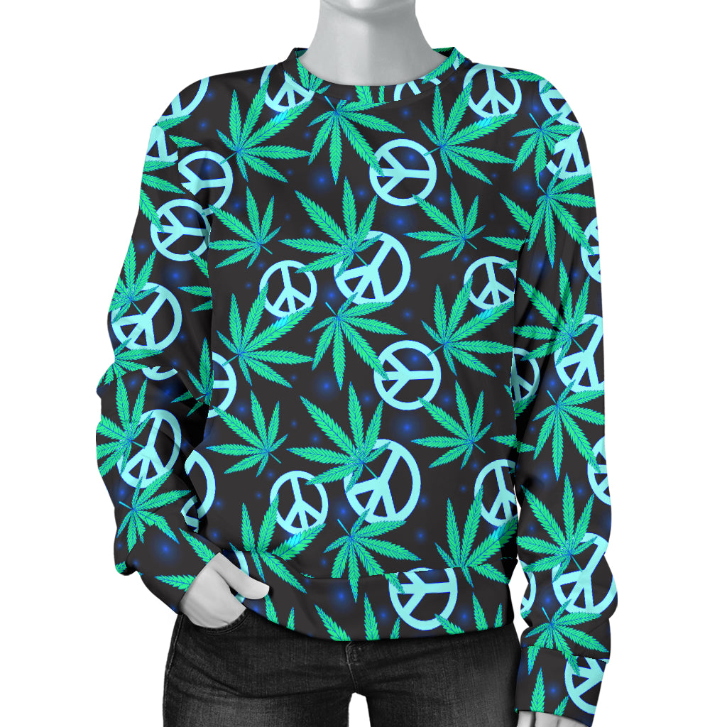 Peace Sign Themed Design Print Women Long Sleeve Sweatshirt