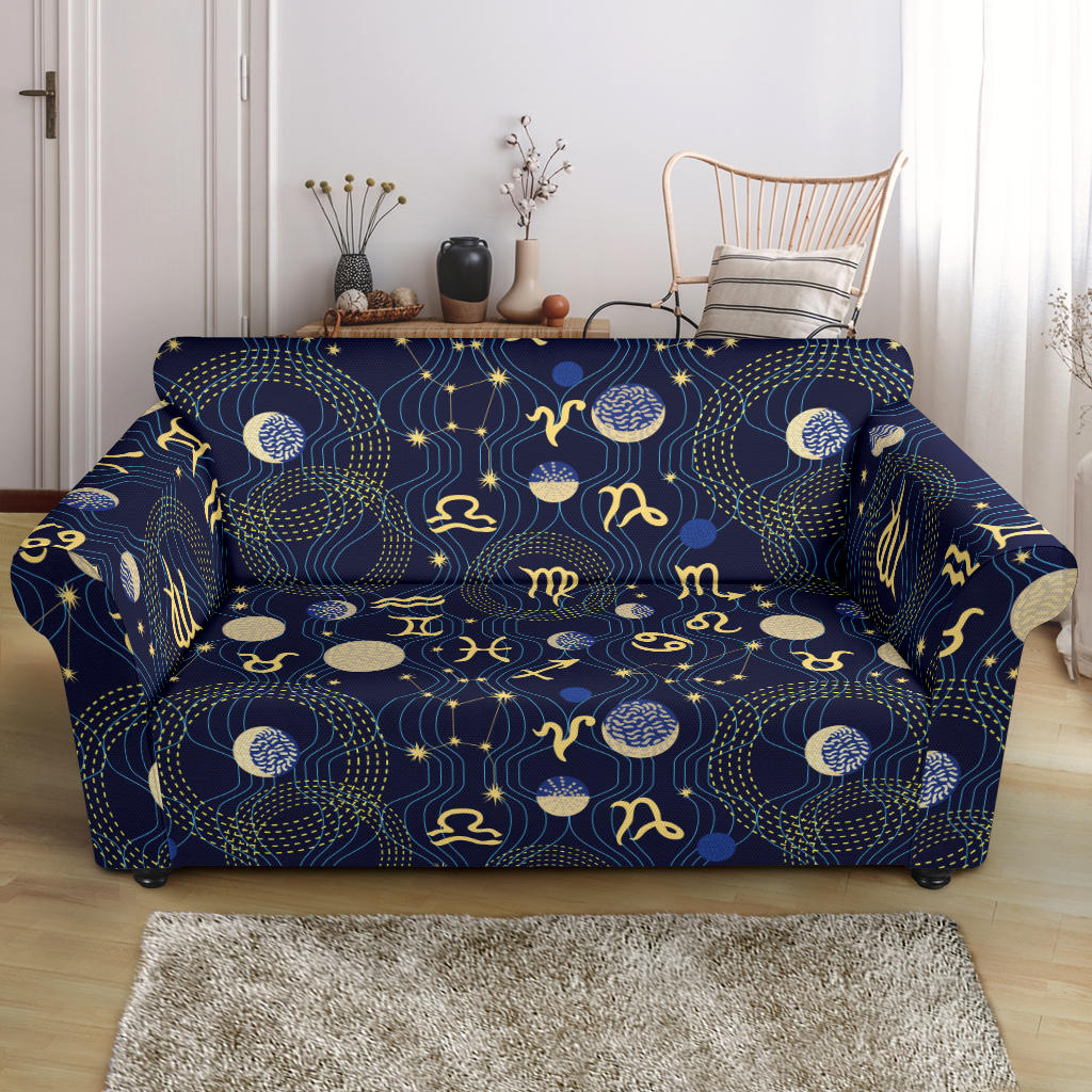Zodiac Print Design LKS302 Loveseat Couch Slipcover