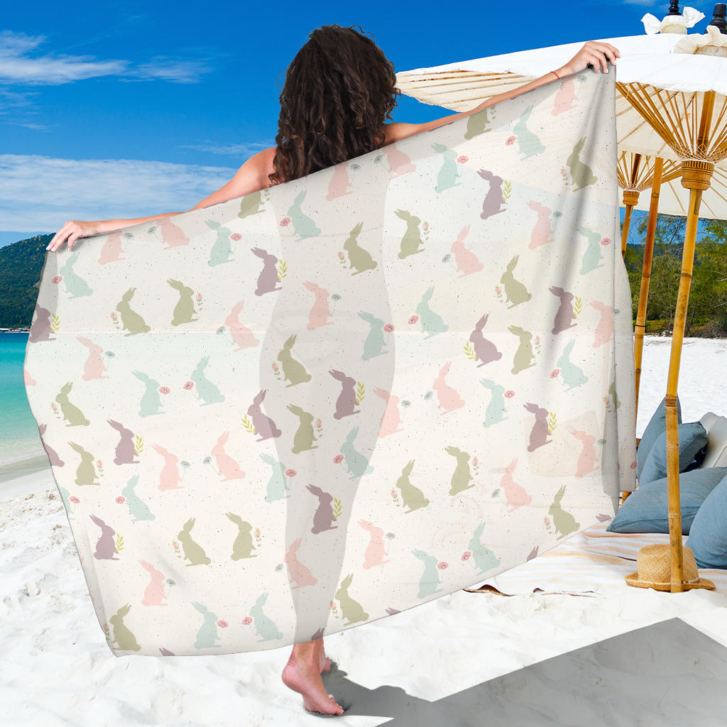 Bunny Pattern Print Design 05 Sarong Pareo Wrap