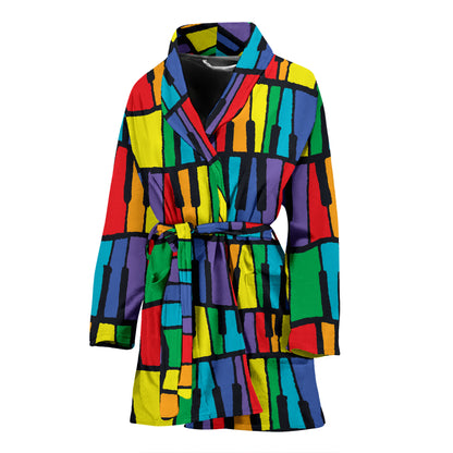 Piano Print Design LKS402 Women Bathrobe