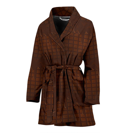 Chocolate Pattern Print Design 01 Women Bathrobe
