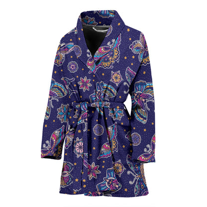 Butterfly Print Design LKS303 Women Bathrobe