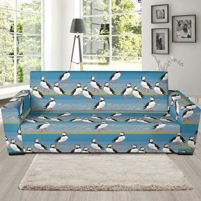 Puffin Pattern Print Design A01 Sofa Slipcover