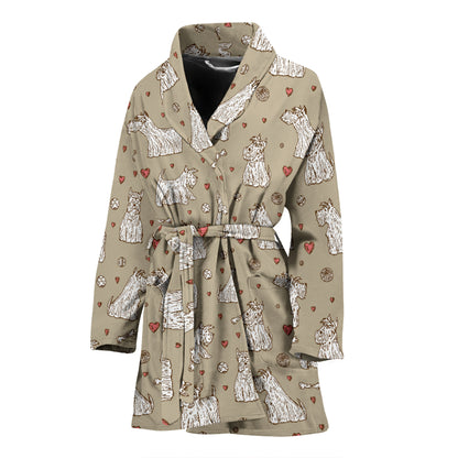 Scottish Terriers Print Design LKS3017 Women Bathrobe