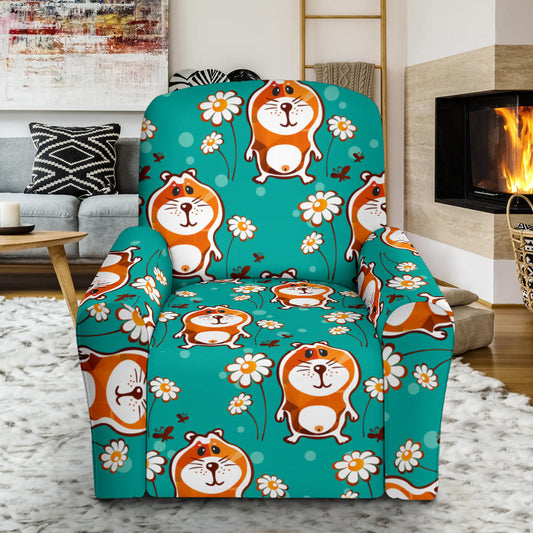 Hamster Pattern Print Design 01 Recliner Slipcover with Pocket
