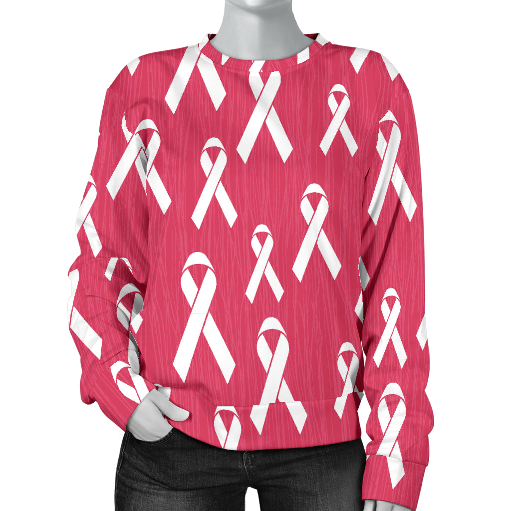 Breast Cancer Awareness Symbol Women Long Sleeve Sweatshirt