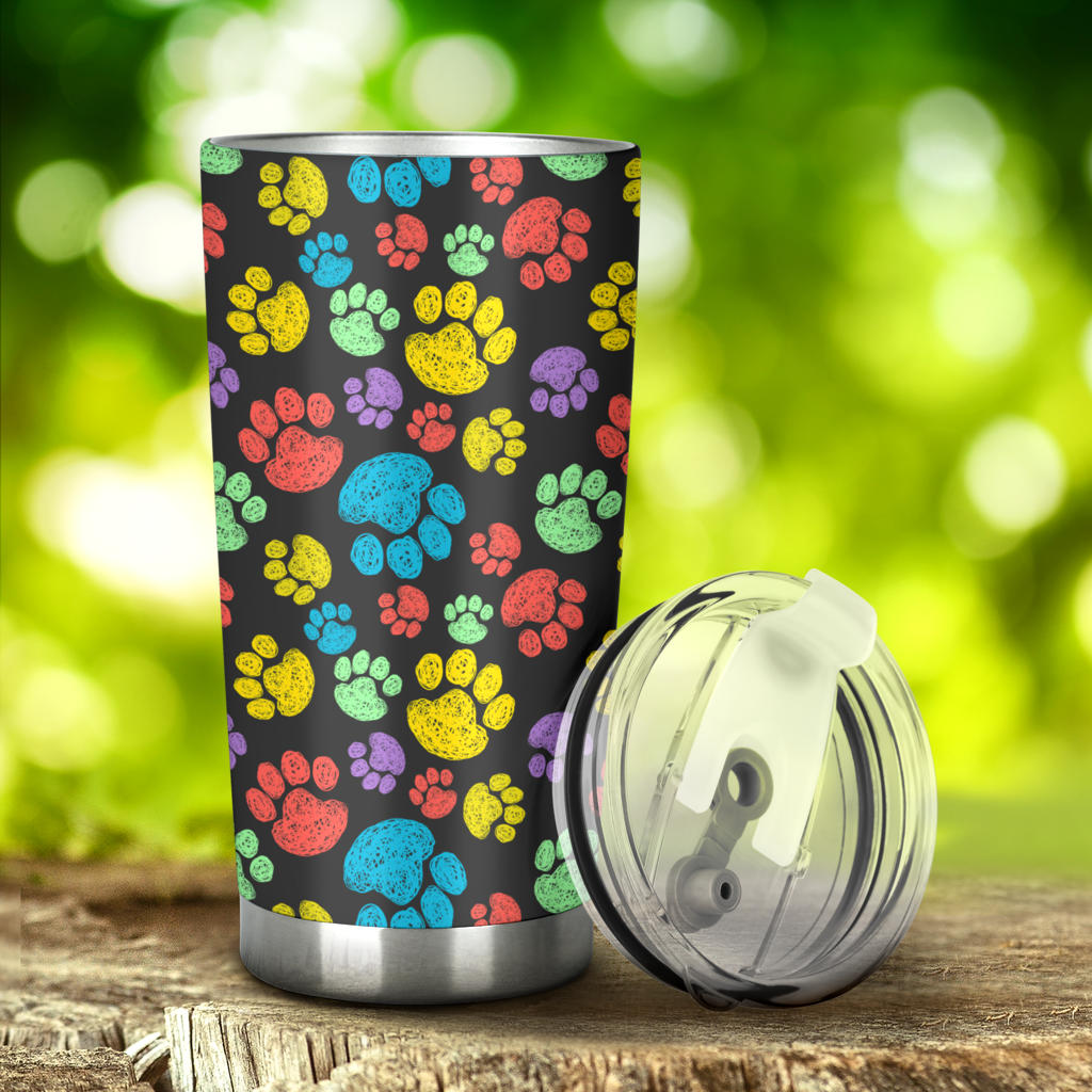 Paw Colorful Print Tumbler