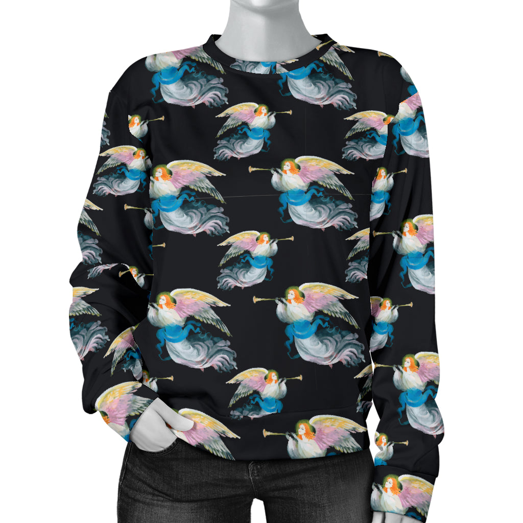 Angel with Wings Beautiful Design Print Women Long Sleeve Sweatshirt