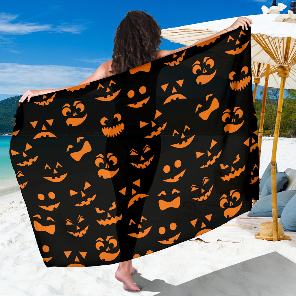 Halloween Pattern Print Design 02 Sarong Pareo Wrap