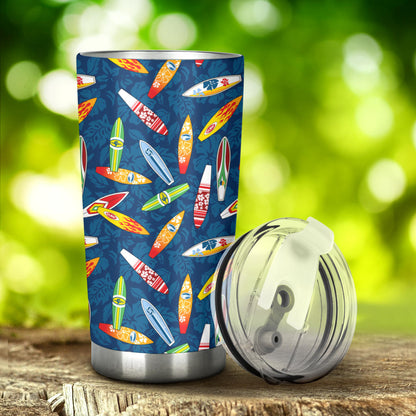 Surfboard Pattern Print Tumbler
