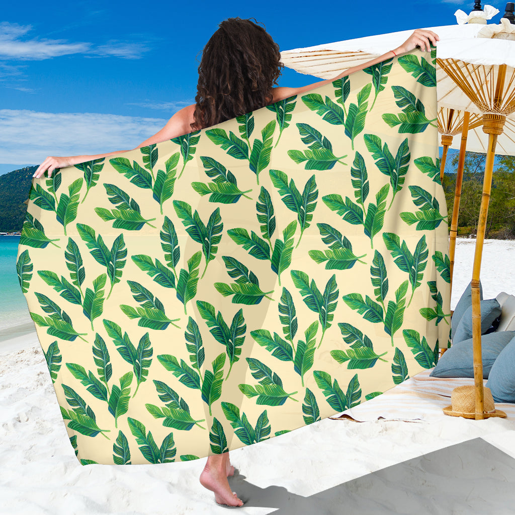 Banana Leaf Pattern Print Design 01 Sarong Pareo Wrap