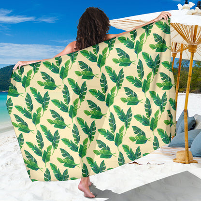 Banana Leaf Pattern Print Design 01 Sarong Pareo Wrap