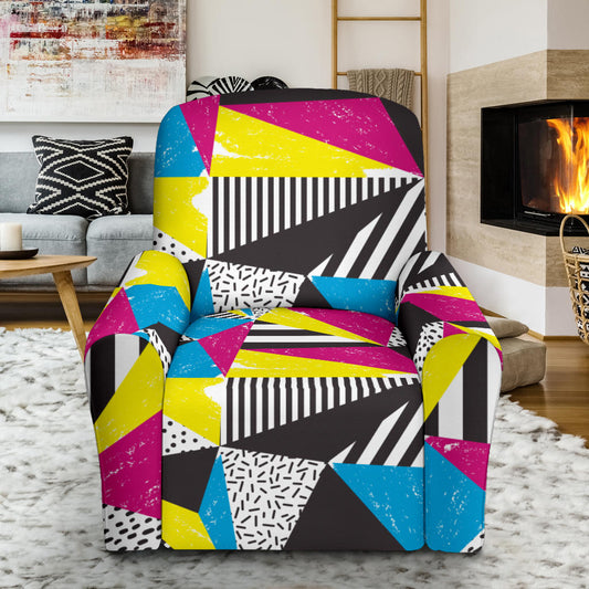80s Pattern Print Design 2 Recliner Slipcover with Pocket
